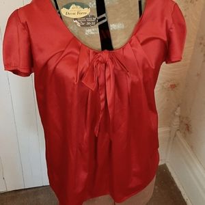 Express Design Studio red pussybow blouse